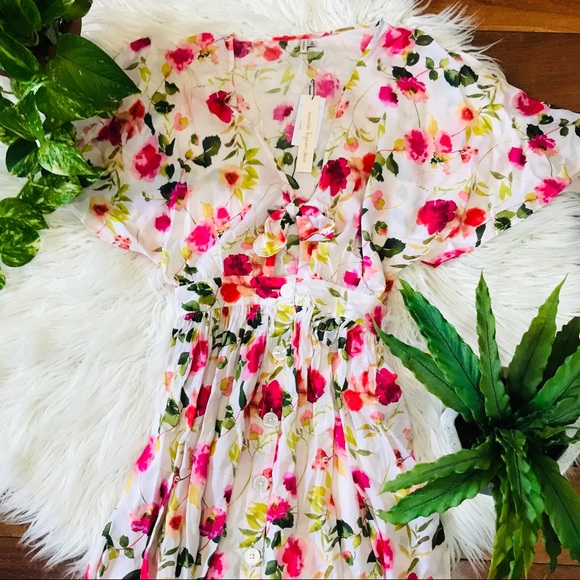 New🌿Floral Tie Front Maxi Beach Dress - Picture 4 of 8